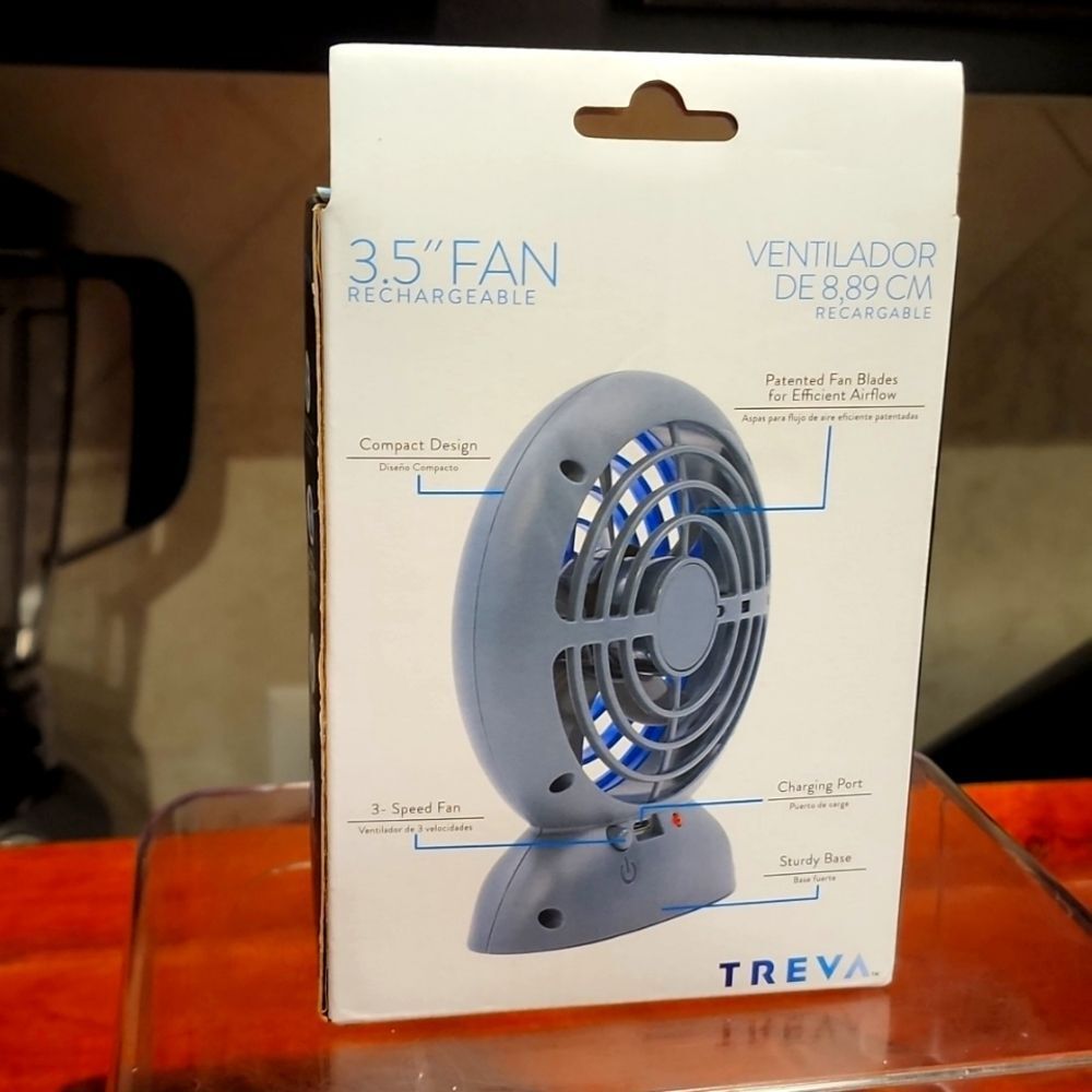 Treva 3.5 Inch Rechargeable Battery Powered Fan - Picture 5 of 7
